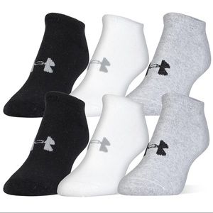 Under Armour Women's 6 Pack Essential Cotton No Show Sock